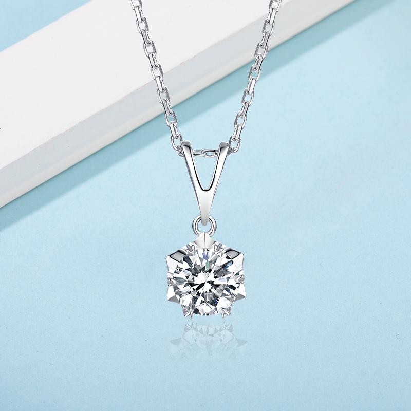 925 Sterling Silver Classic Brilliant Round CZ Pendant Necklace 3