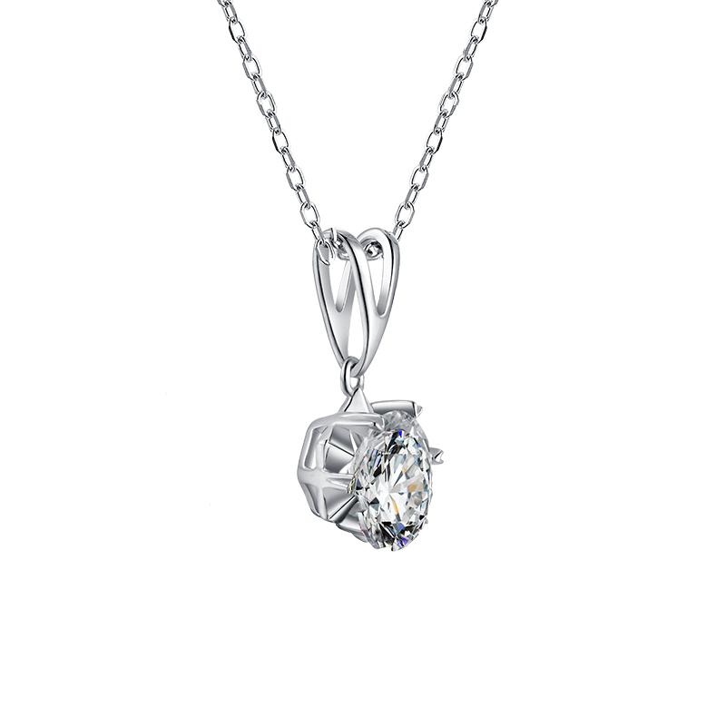 925 Sterling Silver Classic Brilliant Round CZ Pendant Necklace 5