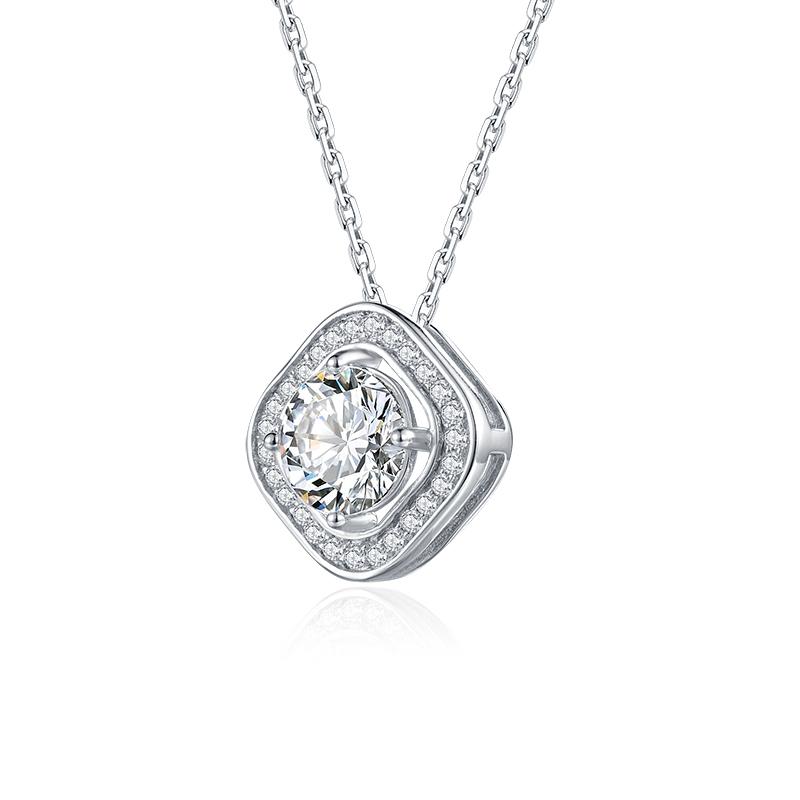 925 Sterling Silver Classic Brilliant Round CZ Pendant Necklace 3