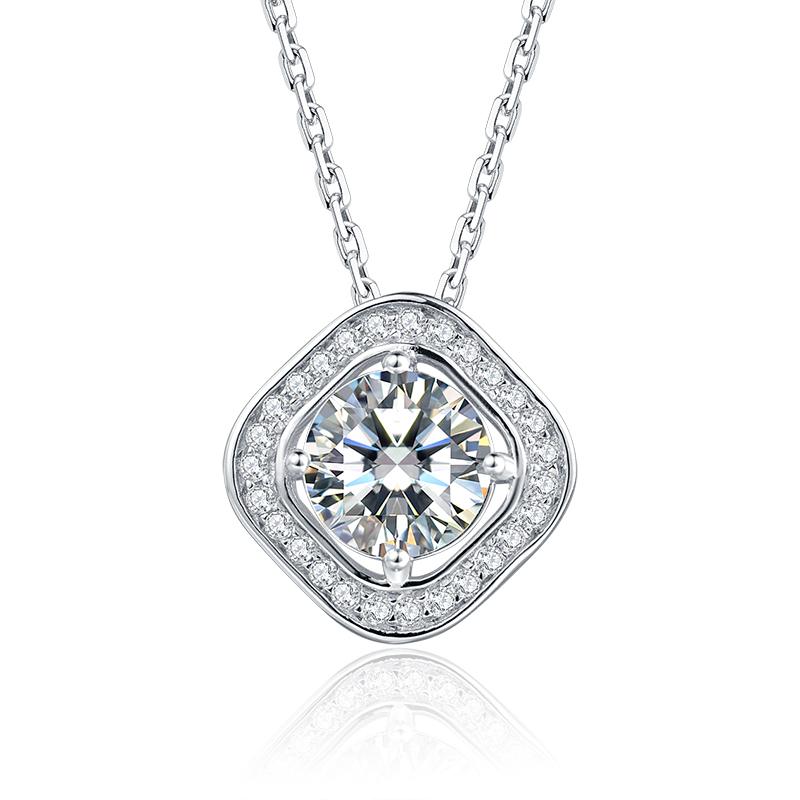 925 Sterling Silver Classic Brilliant Round CZ Pendant Necklace 1