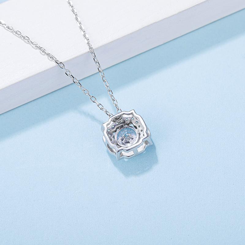 925 Sterling Silver Classic Brilliant Round CZ Pendant Necklace 6