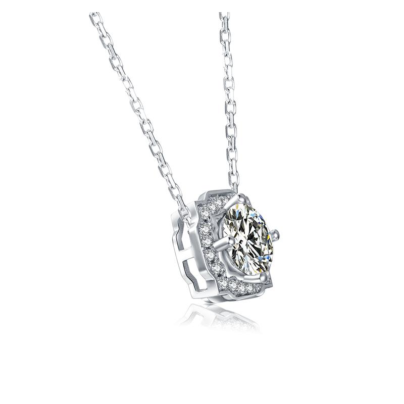 925 Sterling Silver Classic Brilliant Round CZ Pendant Necklace 4