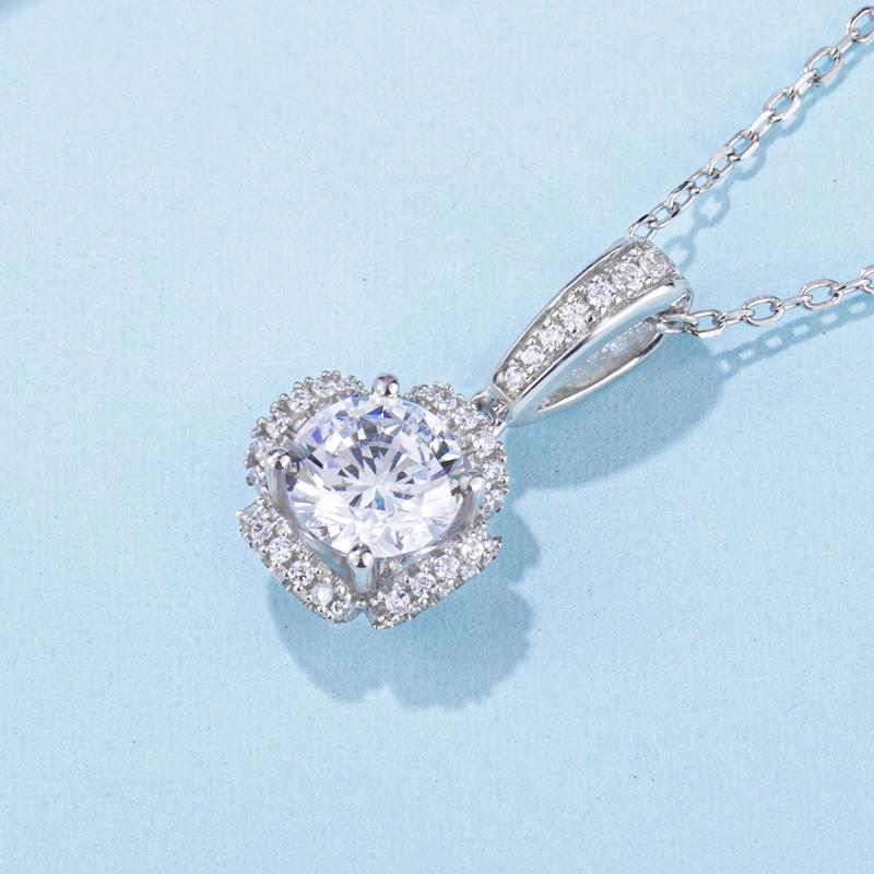 925 Sterling Silver Classic Brilliant Round CZ Pendant Necklace 4