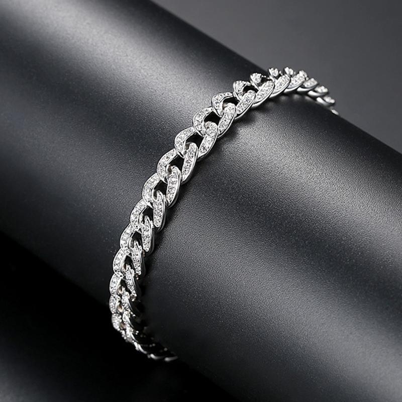 925 Sterling Silver Round Cut Created Diamond Fashion Twisted Piece Bracelet 1