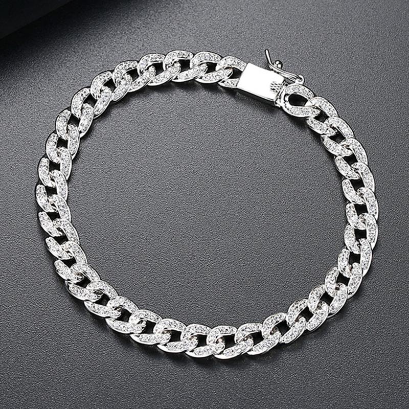 925 Sterling Silver Round Cut Created Diamond Fashion Twisted Piece Bracelet 4