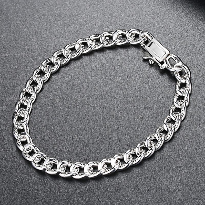 925 Sterling Silver Round Cut Created Diamond Fashion Twisted Piece Bracelet 5