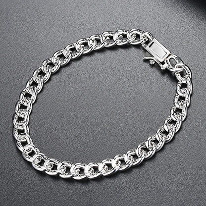 925 Sterling Silver Round Cut Created Diamond Fashion Twisted Piece Bracelet 5