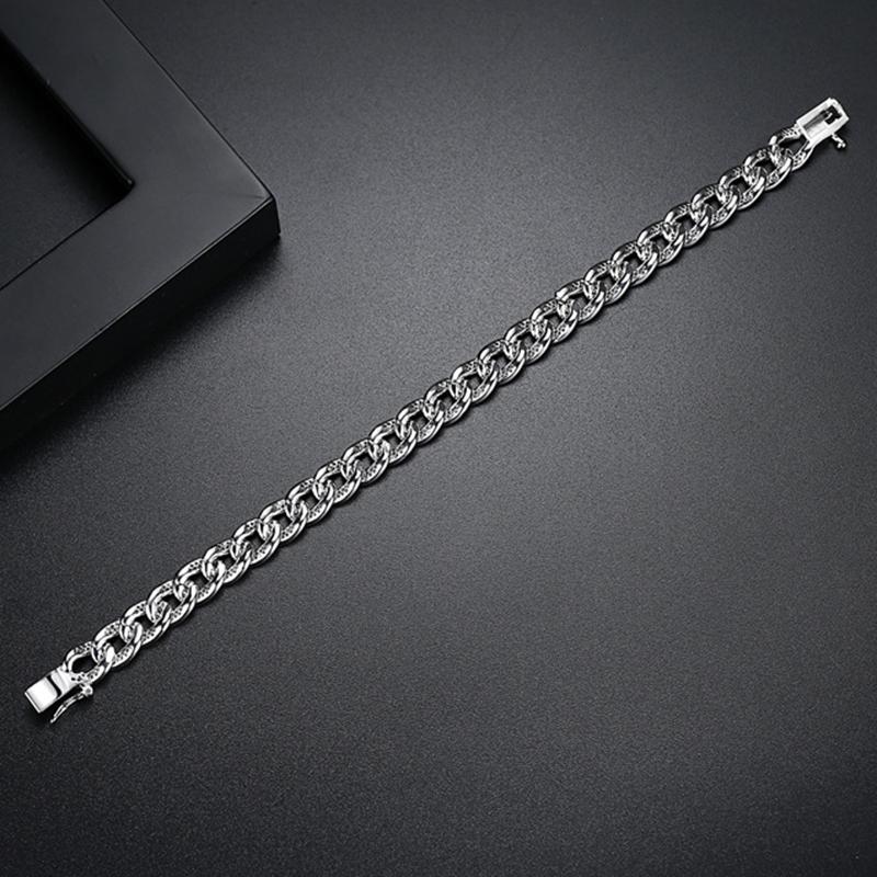 925 Sterling Silver Round Cut Created Diamond  Thick Fashion Twist  Bracelet 4