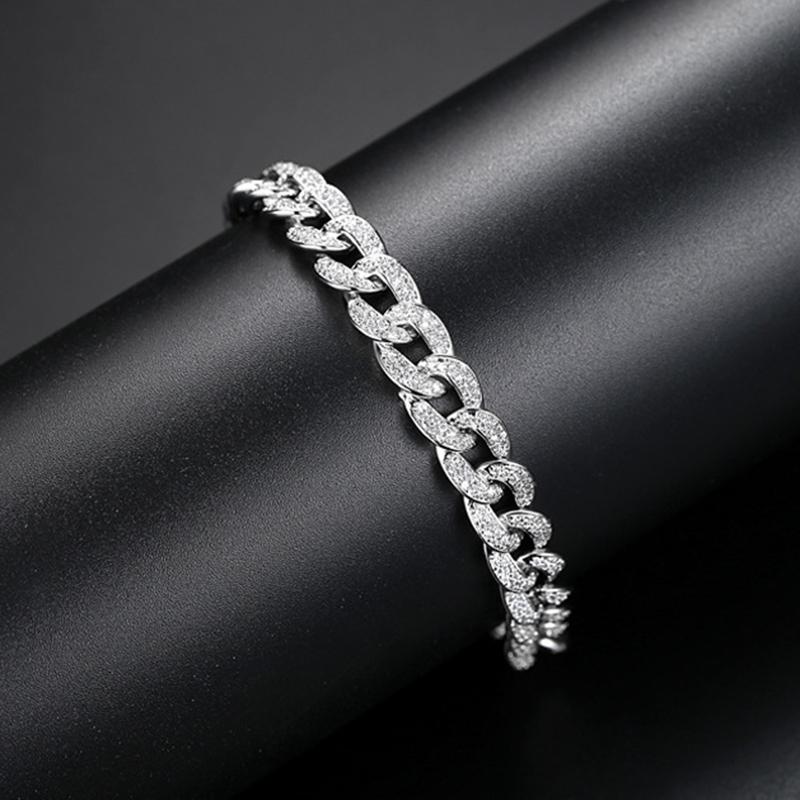 925 Sterling Silver Round Cut Created Diamond  Thick Fashion Twist  Bracelet 1