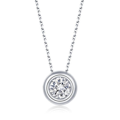 925 Sterling Silver Classic Round Cut CZ Necklace 2