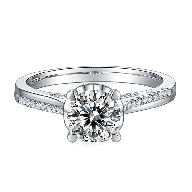 925 Sterling Silver Classic Round Cut CZ Ring 12