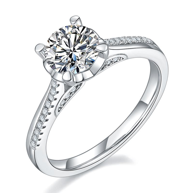 925 Sterling Silver Classic Round Cut CZ Ring 11