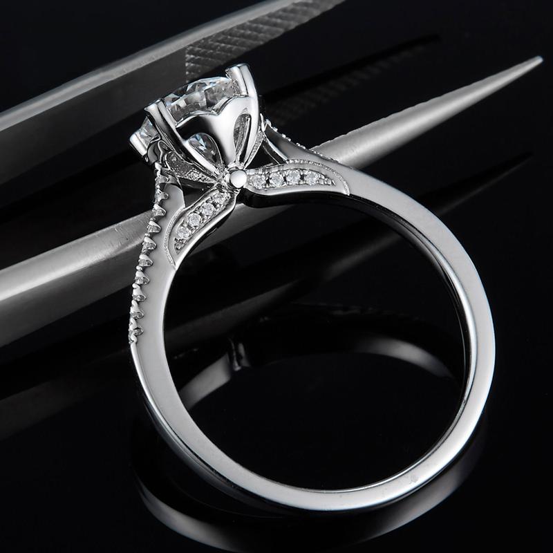 925 Sterling Silver Classic Round Cut CZ Ring 5