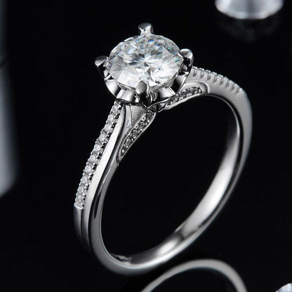 925 Sterling Silver Classic Round Cut CZ Ring 4