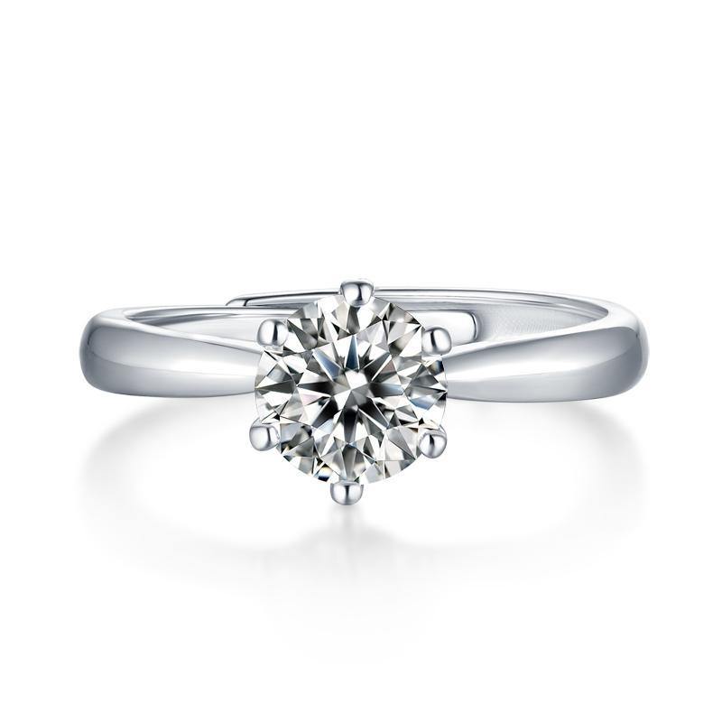 925 Sterling Silver Classic Round Cut CZ Solitaire Ring 5