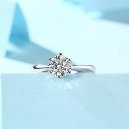 925 Sterling Silver Classic Round Cut CZ Solitaire Ring 3