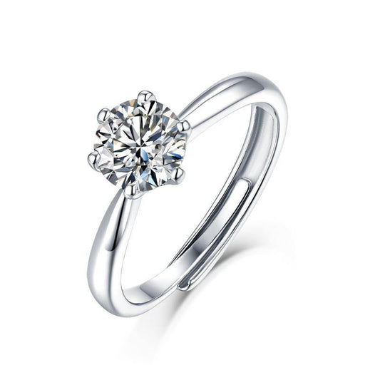 925 Sterling Silver Classic Round Cut CZ Solitaire Ring 1