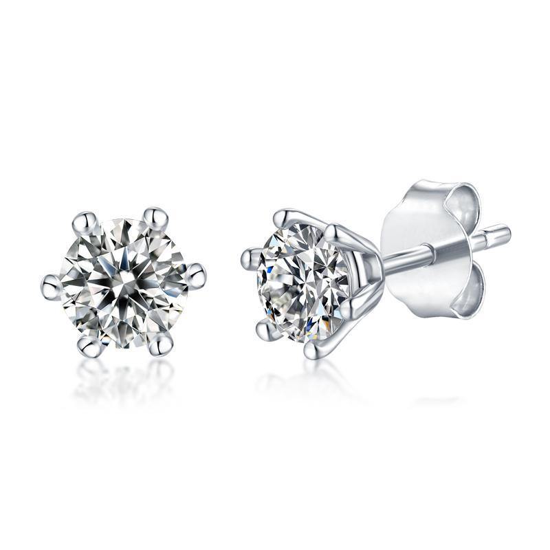 925 Sterling Silver Classic Round Cut Cubic Zirconia Stud Earrings 7