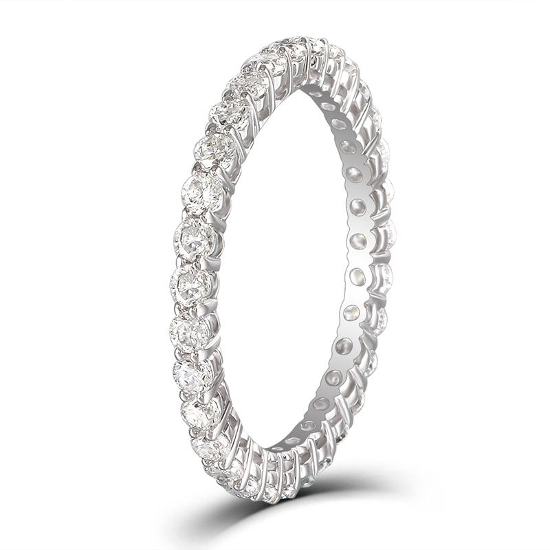 925 Silver Sterling Round Cut CZ Full Eternity Ring 1