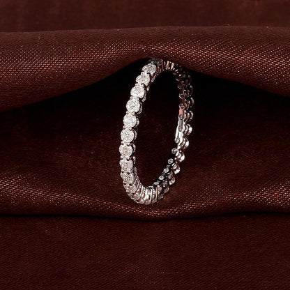 925 Silver Sterling Round Cut CZ Full Eternity Ring 3