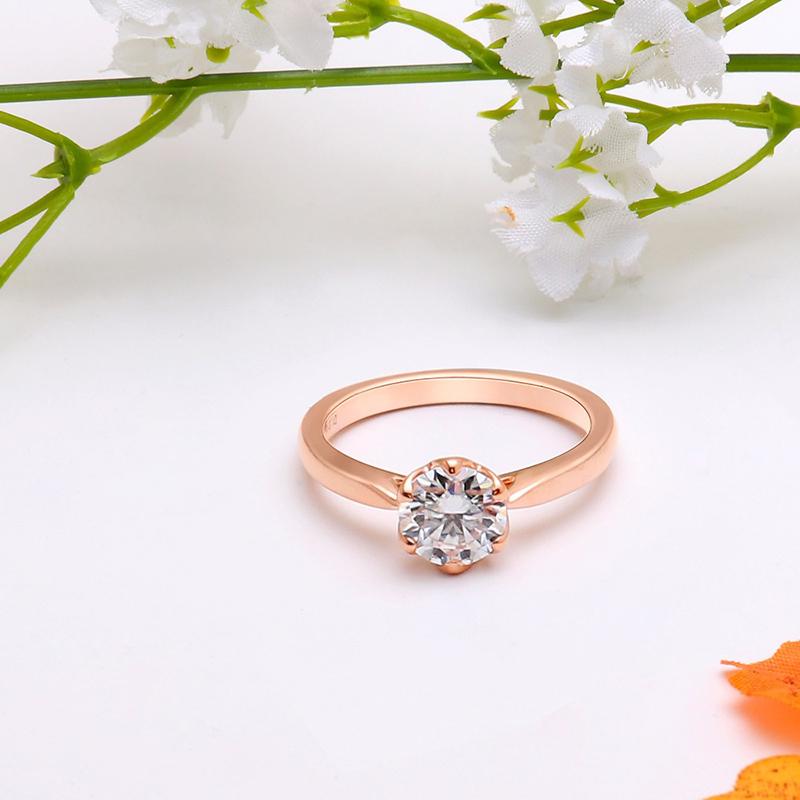 925 Sterling Silver Round Cut CZ Classic Solitaire Ring 2