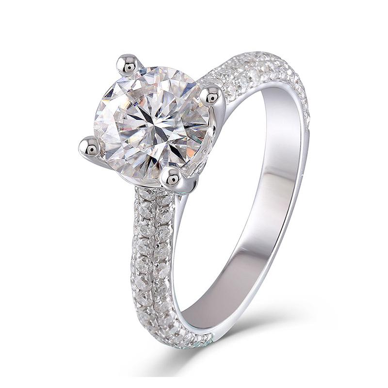 925 Sterling Silver Round Cut 1 Carat CZ Classic Engagement Ring 1