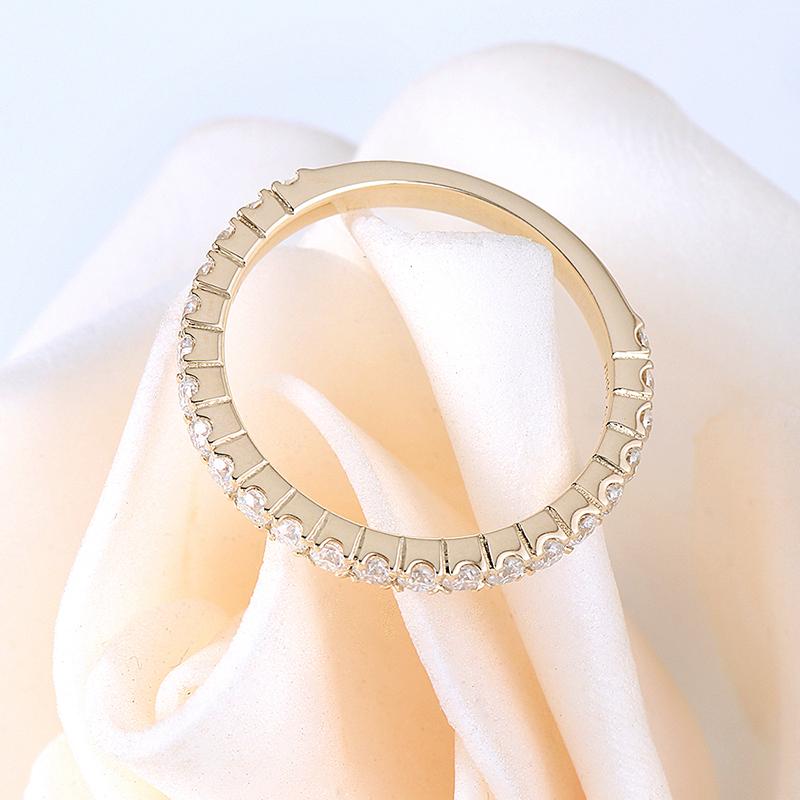 925 Sterling Silver Round cut CZ Fashion Half Eternity Band for women Ring 3