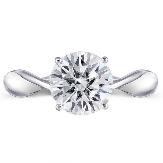 925 Sterling Silver Round Cut CZ Solitaire Ring 1