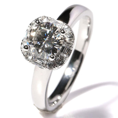 925 Silver Sterling 1ct Round Cut CZ Halo Ring 1