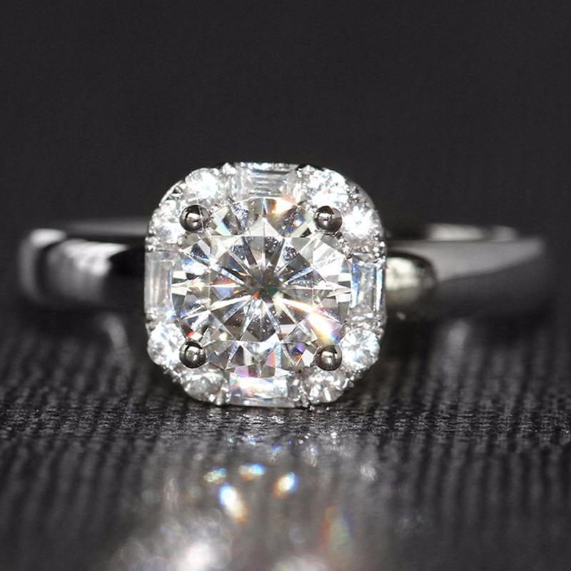 925 Silver Sterling 1ct Round Cut CZ Halo Ring 2