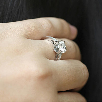 925 Sterling Silver Round Cut CZ Classic Ring 5