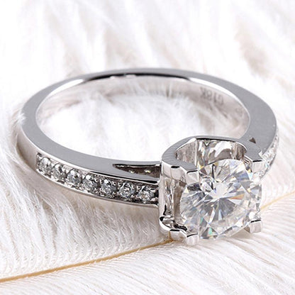 925 Sterling Silver Round Cut CZ Classic Ring 8