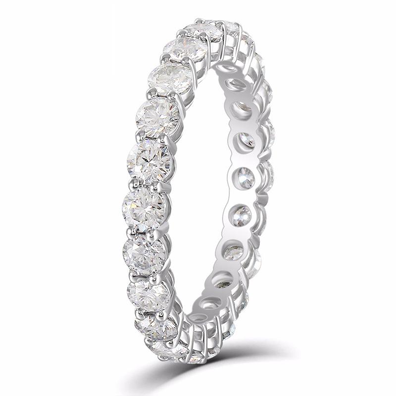 925 Sterling Silver Round Cut CZ Eternity Ring 1