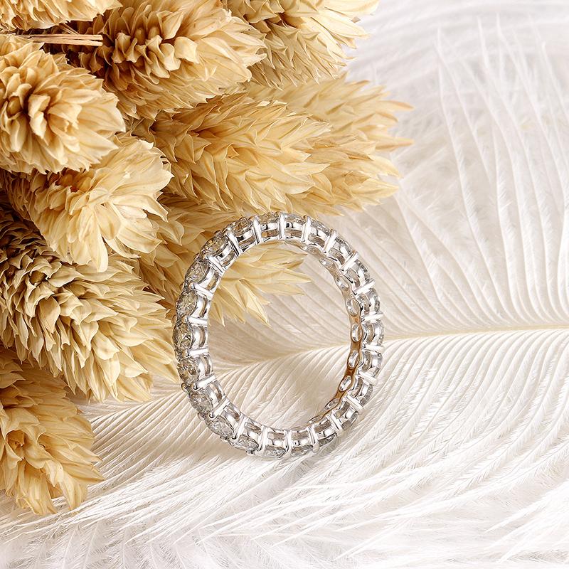 925 Sterling Silver Round Cut CZ Eternity Ring 4