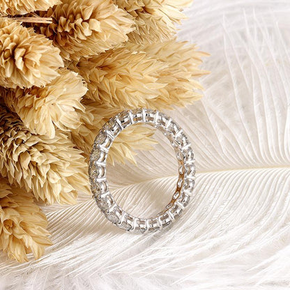 925 Sterling Silver Round Cut CZ Eternity Ring 4