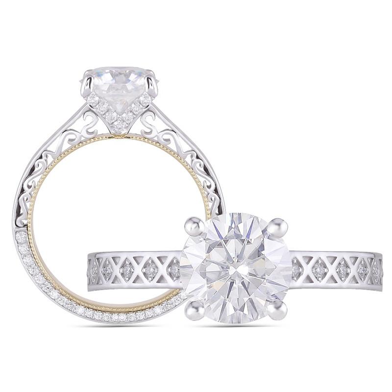 925 Sterling Silver Round Cut CZ Vintage Ring for women 1