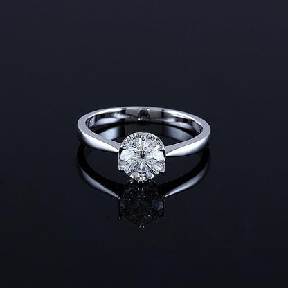 925 Sterling Silver Round Cut CZ Solitaire Ring 7