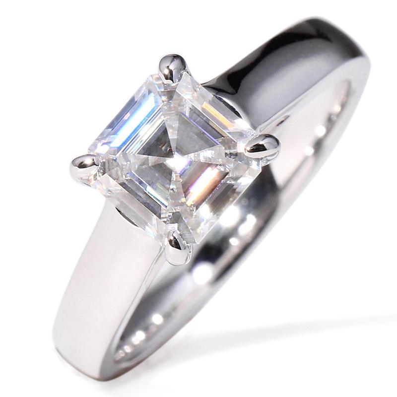 925 Sterling Silver CZ  Asscher Cut Fashion Solitaire 1