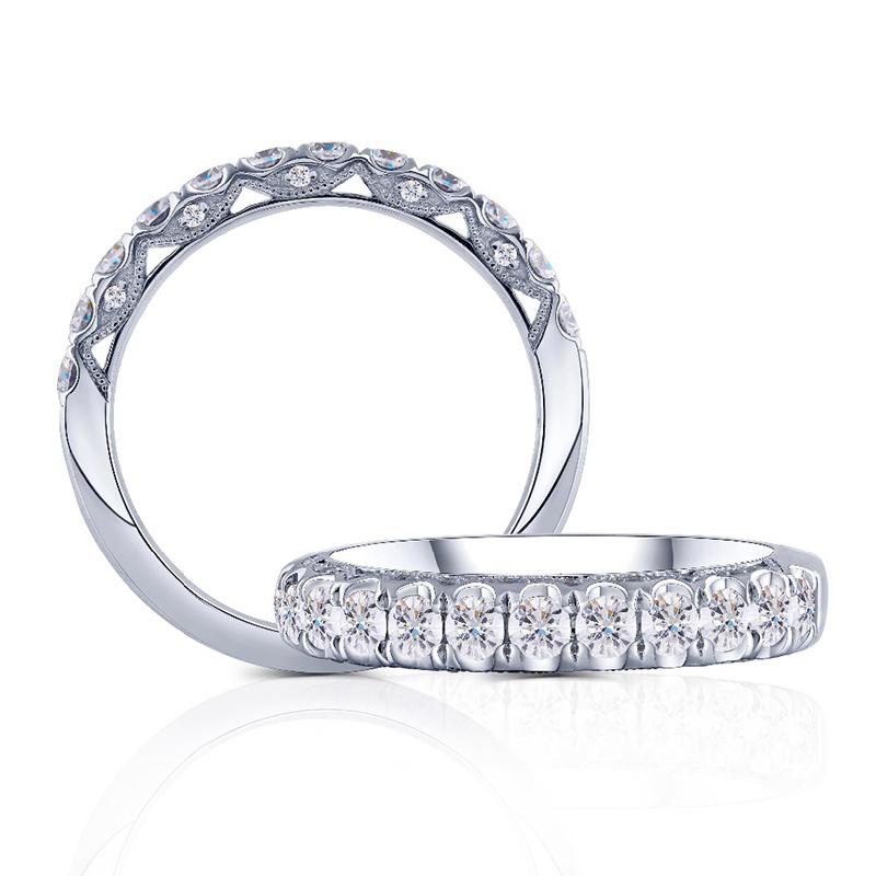 925 Sterling Silver Round Cut CZ Vintage Band Ring 1