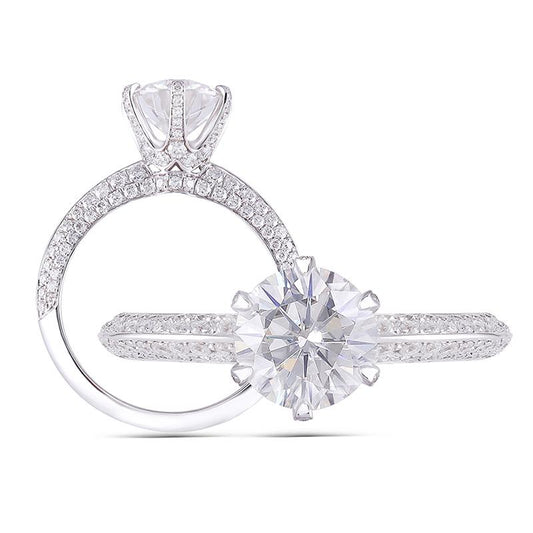 925 Sterling Silver Round Cut CZ Classic Ring 1