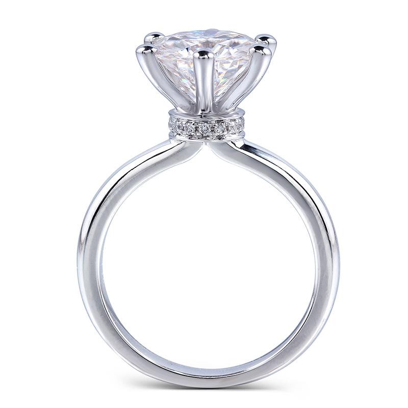 925 Sterling Silver Round Cut 1ct  CZ Classic Ring 2