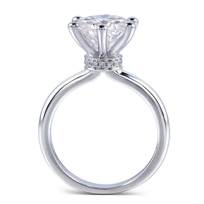 925 Sterling Silver Round Cut CZ Classic Ring 2