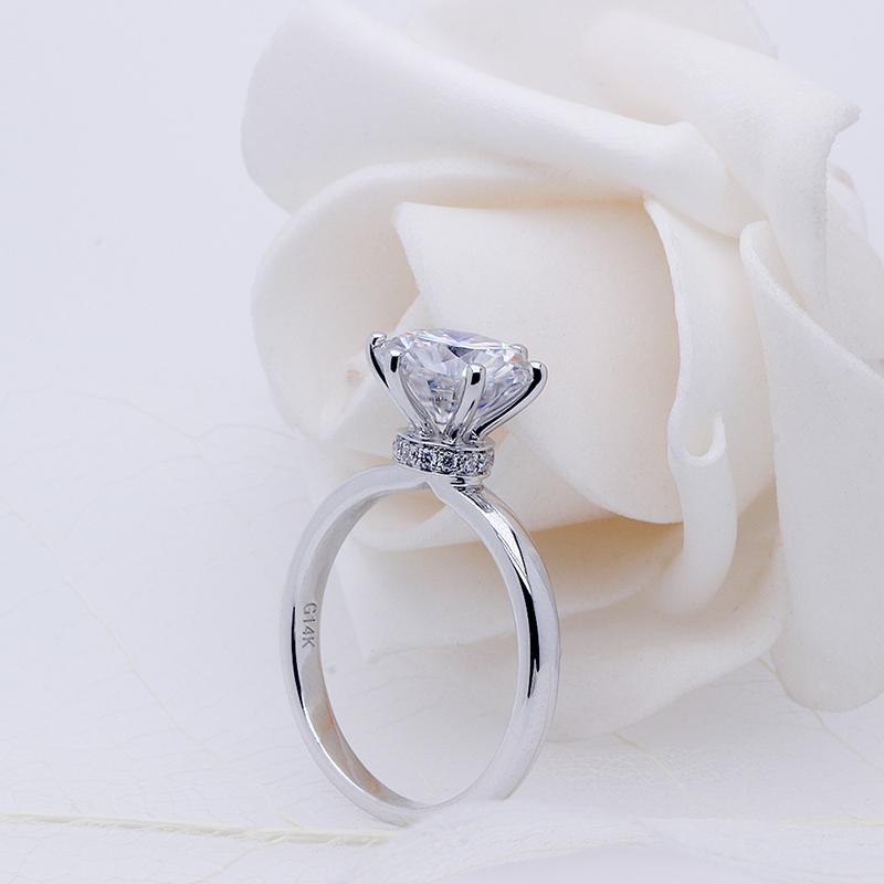 925 Sterling Silver Round Cut 1ct  CZ Classic Ring 3