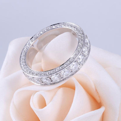 925 Sterling Silver Round Cut CZ Eternity Ring 4