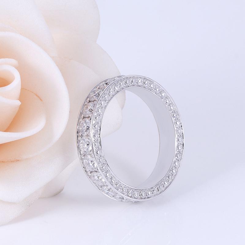 925 Sterling Silver Round Cut CZ Eternity Ring 5