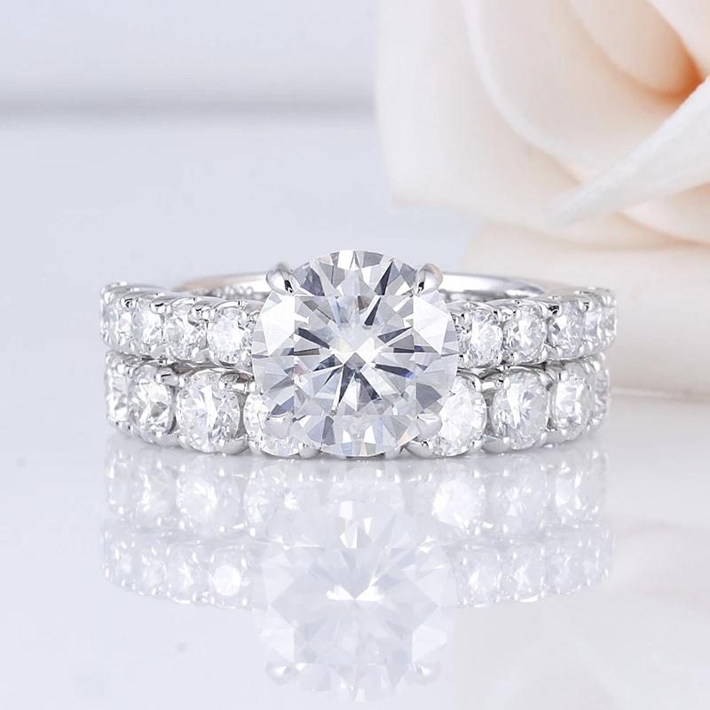 925 Sterling Silver Round Cut CZ Bridal Ring 4