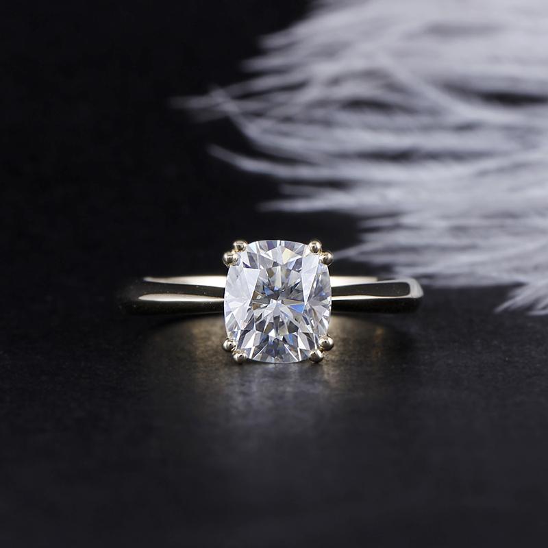 925 Silver Sterling 2.0ct Cushion Cut CZ Solitaire Ring 2