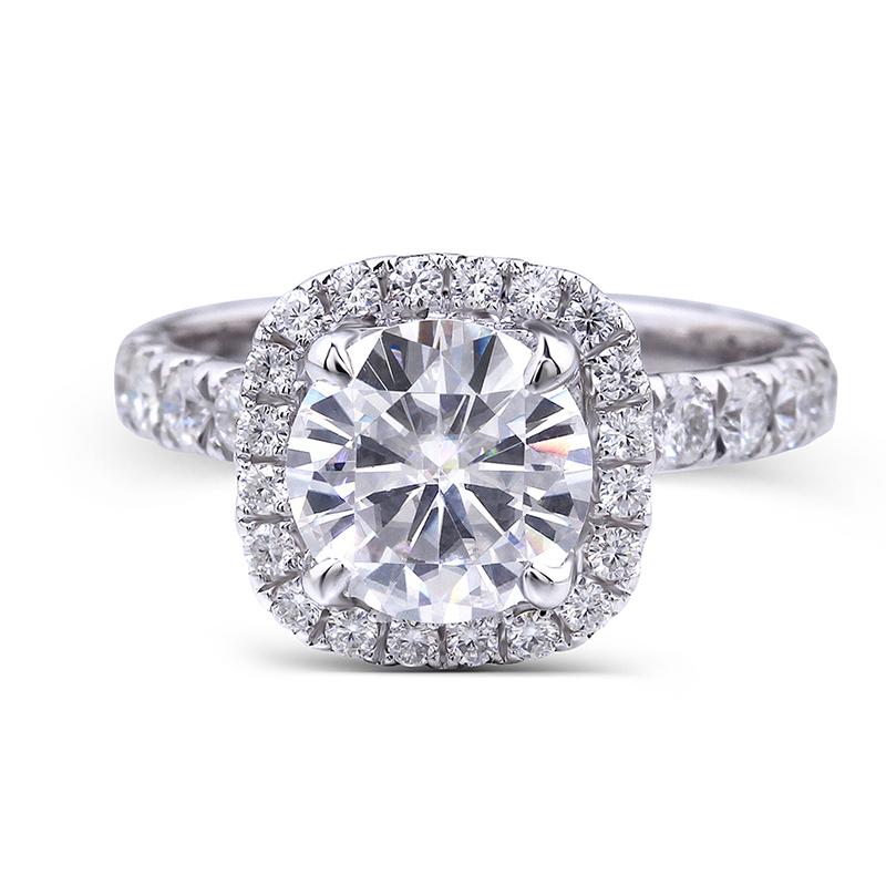 925 Sterling Silver CZ Round Cut Bridal Ring 4