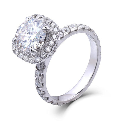 925 Sterling Silver CZ Round Cut Bridal Ring 2