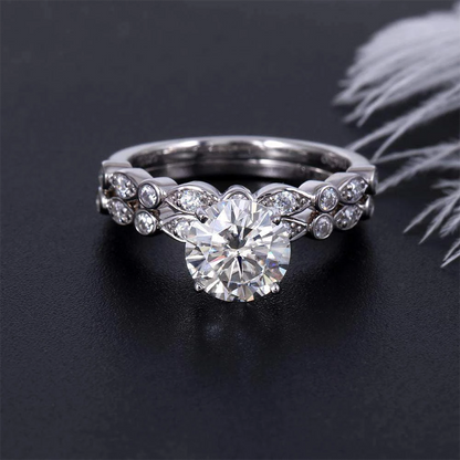 925 Sterling Silver Round Cut CZ Bridal Vintage Ring 3